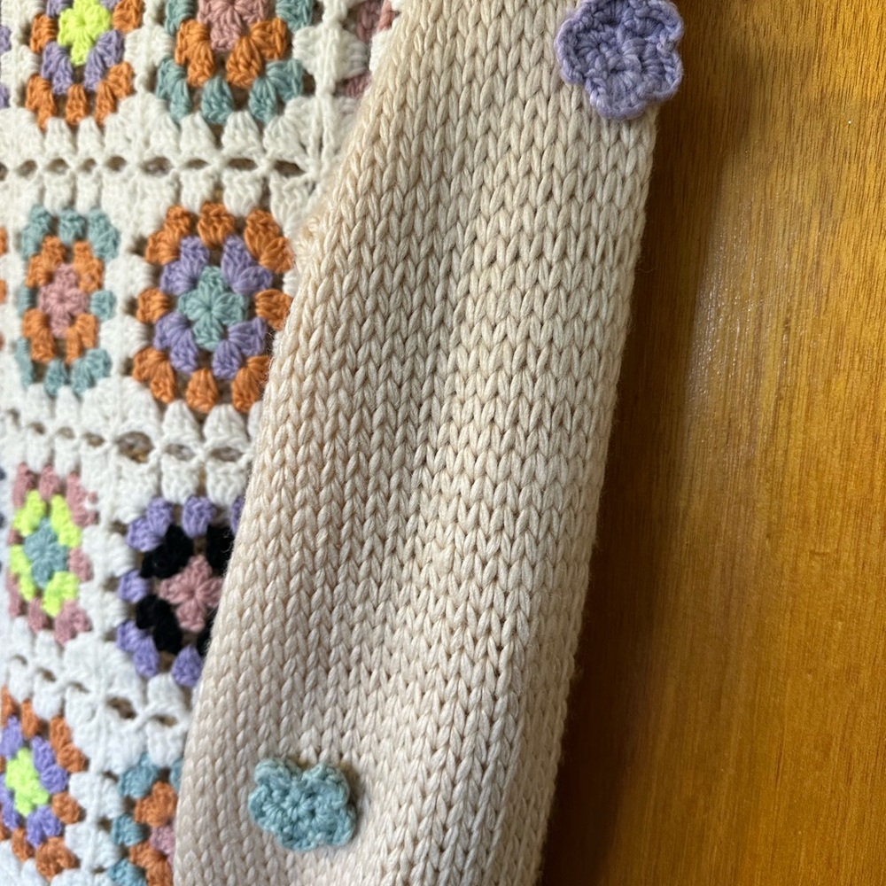 Colorful Crochet Patchwork Sweater - Picture 4 of 5